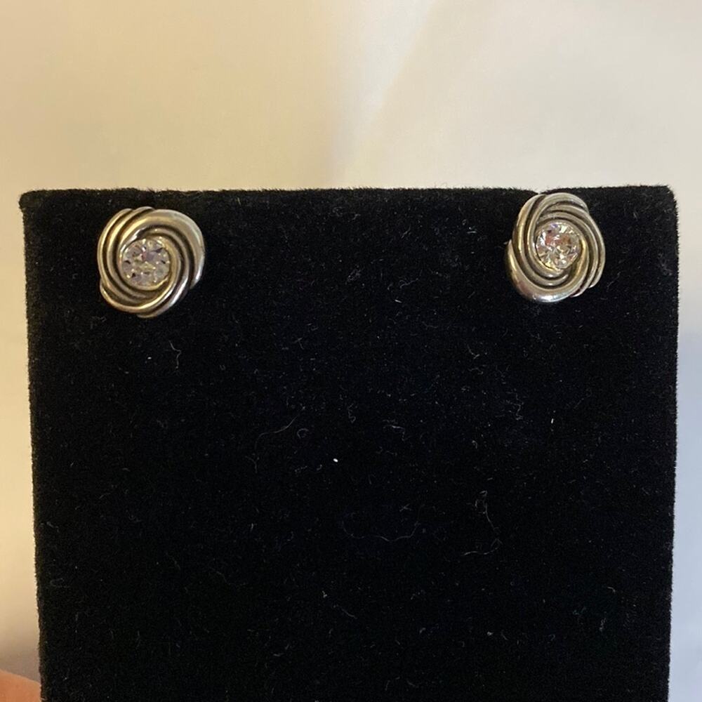 BRIGHTON Sparkle and Shine silver and crystal disc post earrings